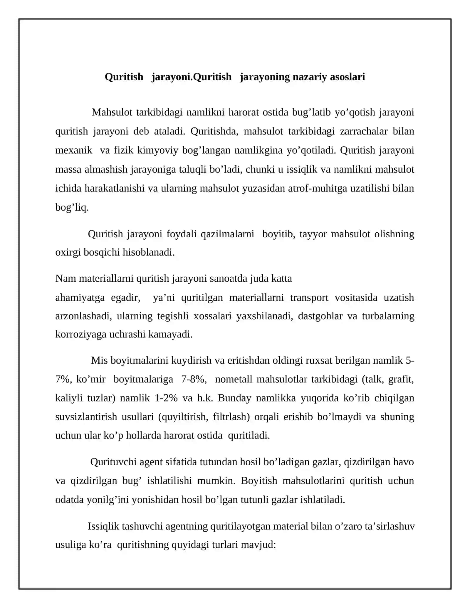 Quritish jarayoni,qurutish dastgohlari 3