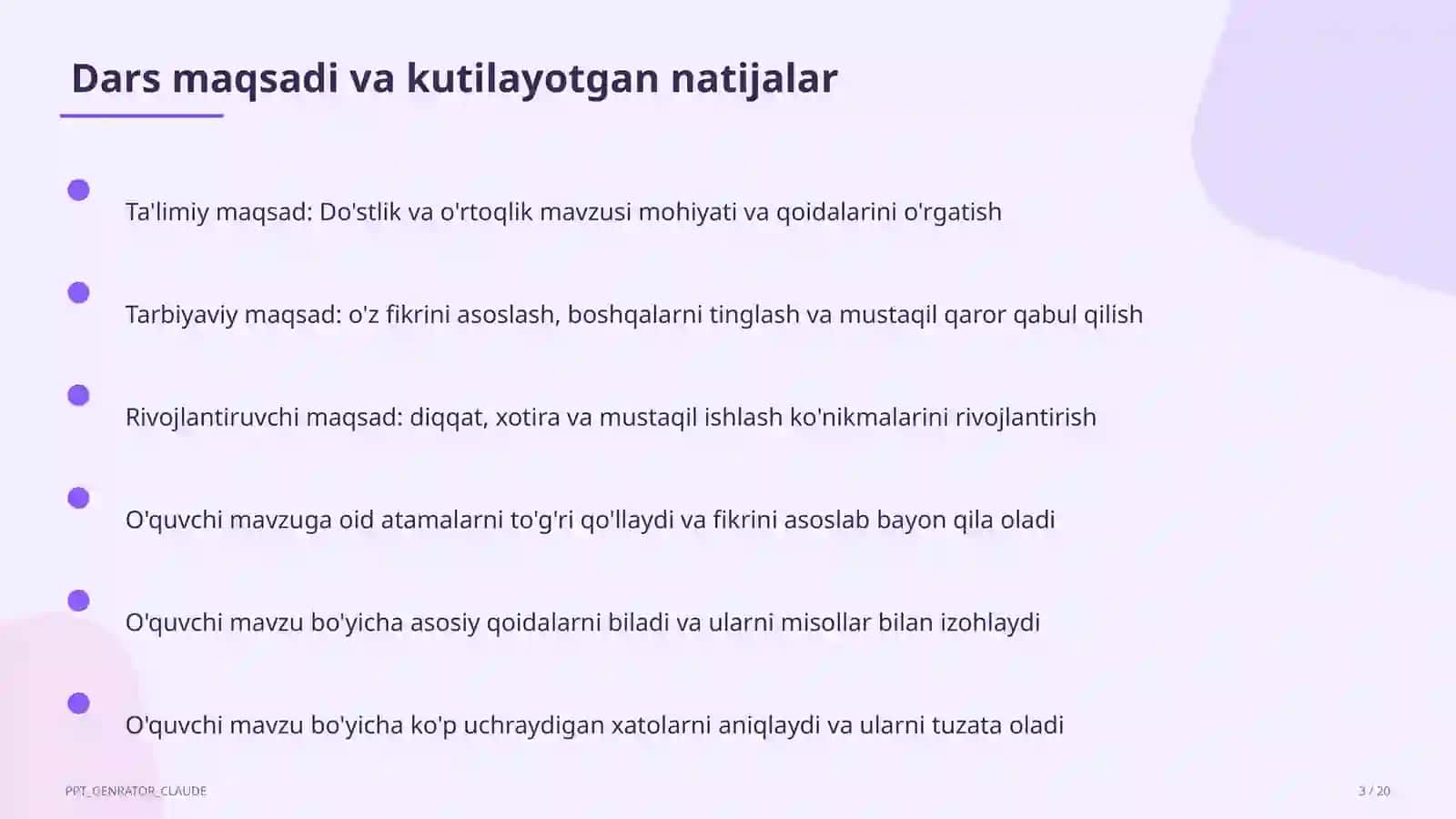 Do'stlik va o'rtoqlik (2-sinf) 3