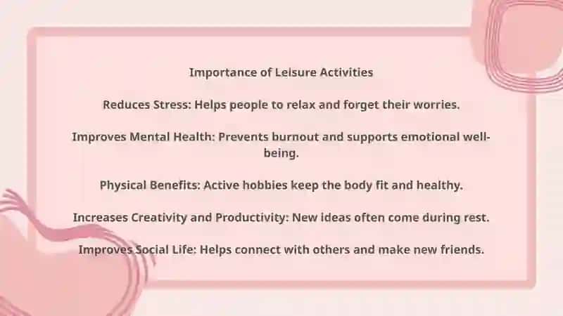 Leisure time activities 3