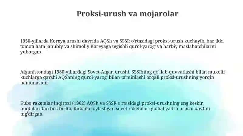 Qurollanish poygasi. Sovuq urush 3