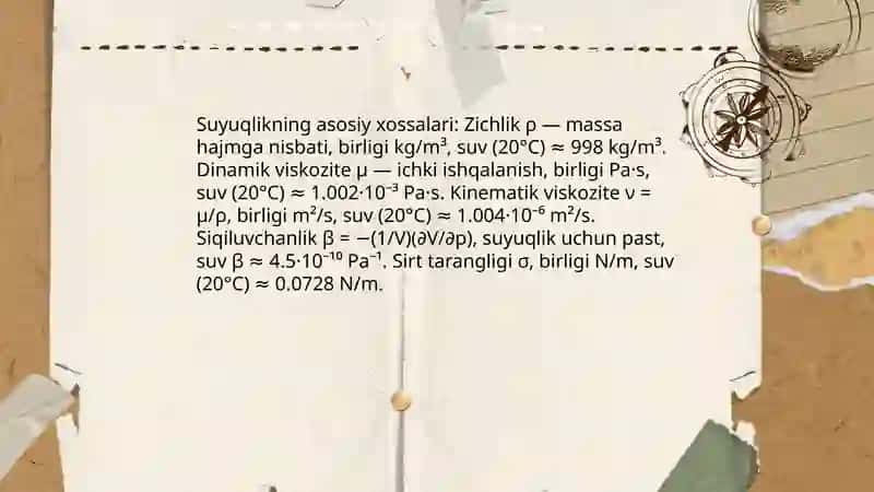 Suyuqlik mehanikasi elementlari 3