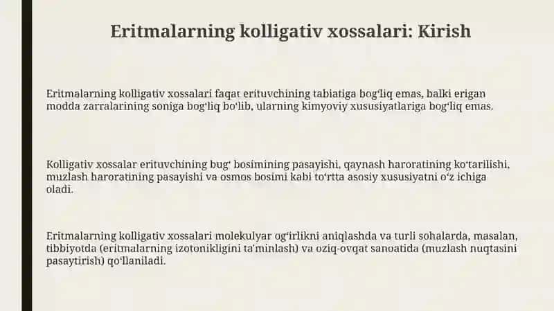 Eritmalarning kollegativ xossalari 3