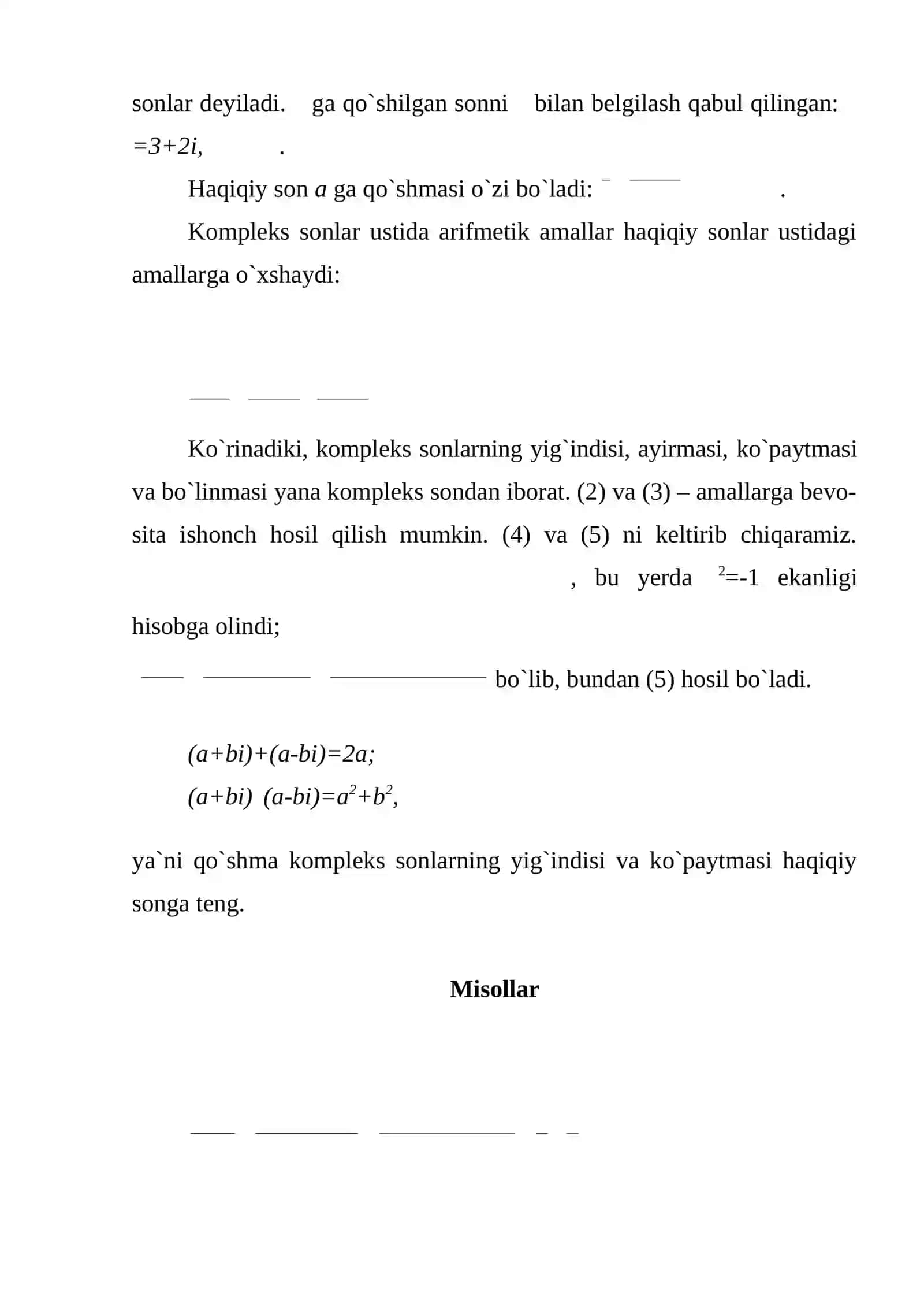 Kompleks sonlar 3