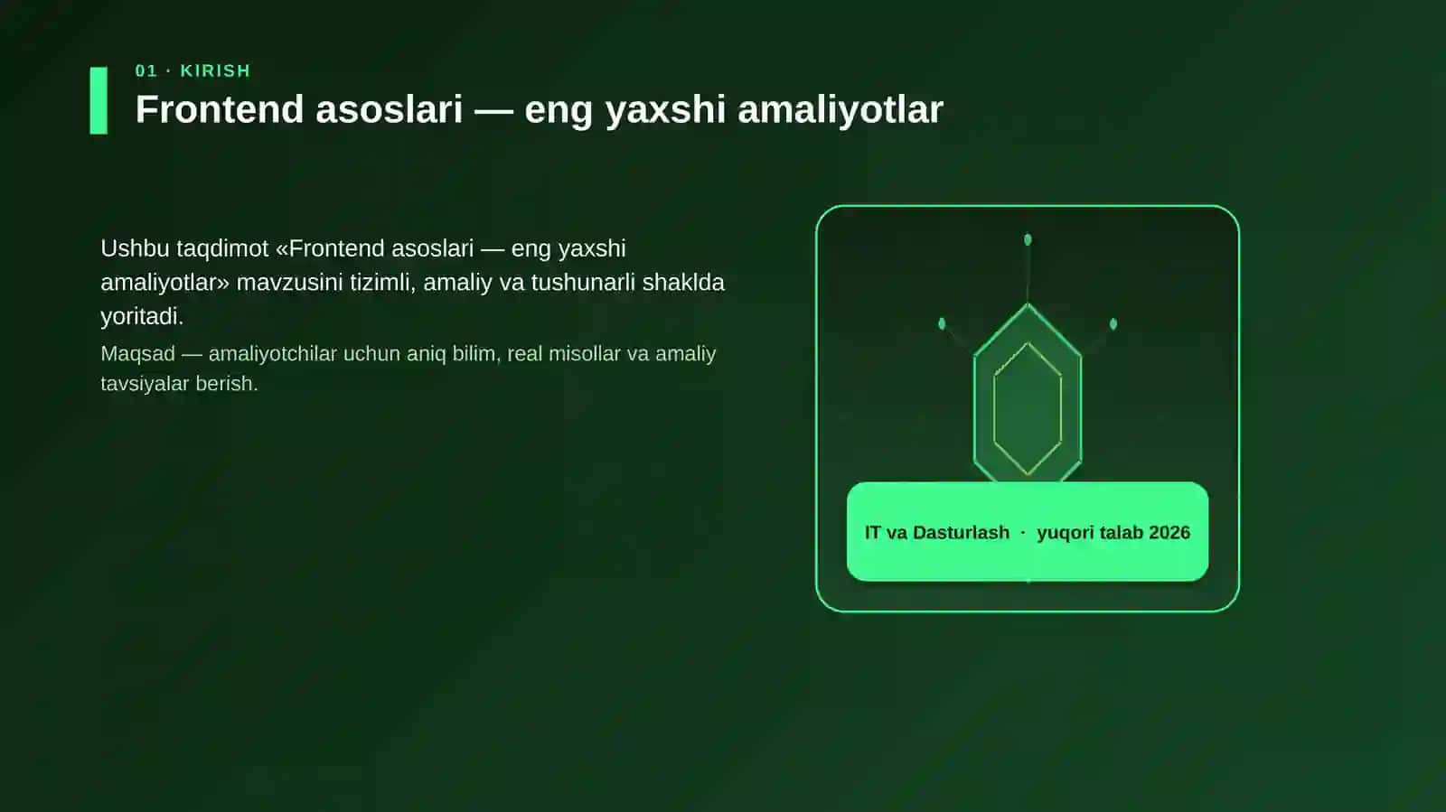 Frontend asoslari — eng yaxshi amaliyotlar 3