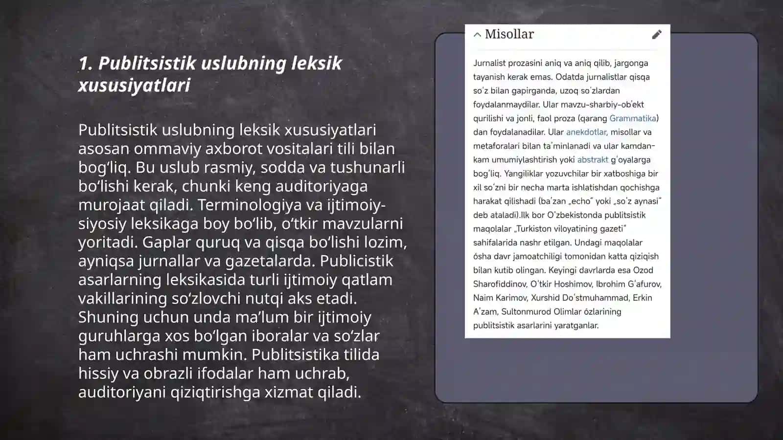 Publitsistik uslub va ogʻzaki uslublarning leksik-grammatik xususiyatlari 3