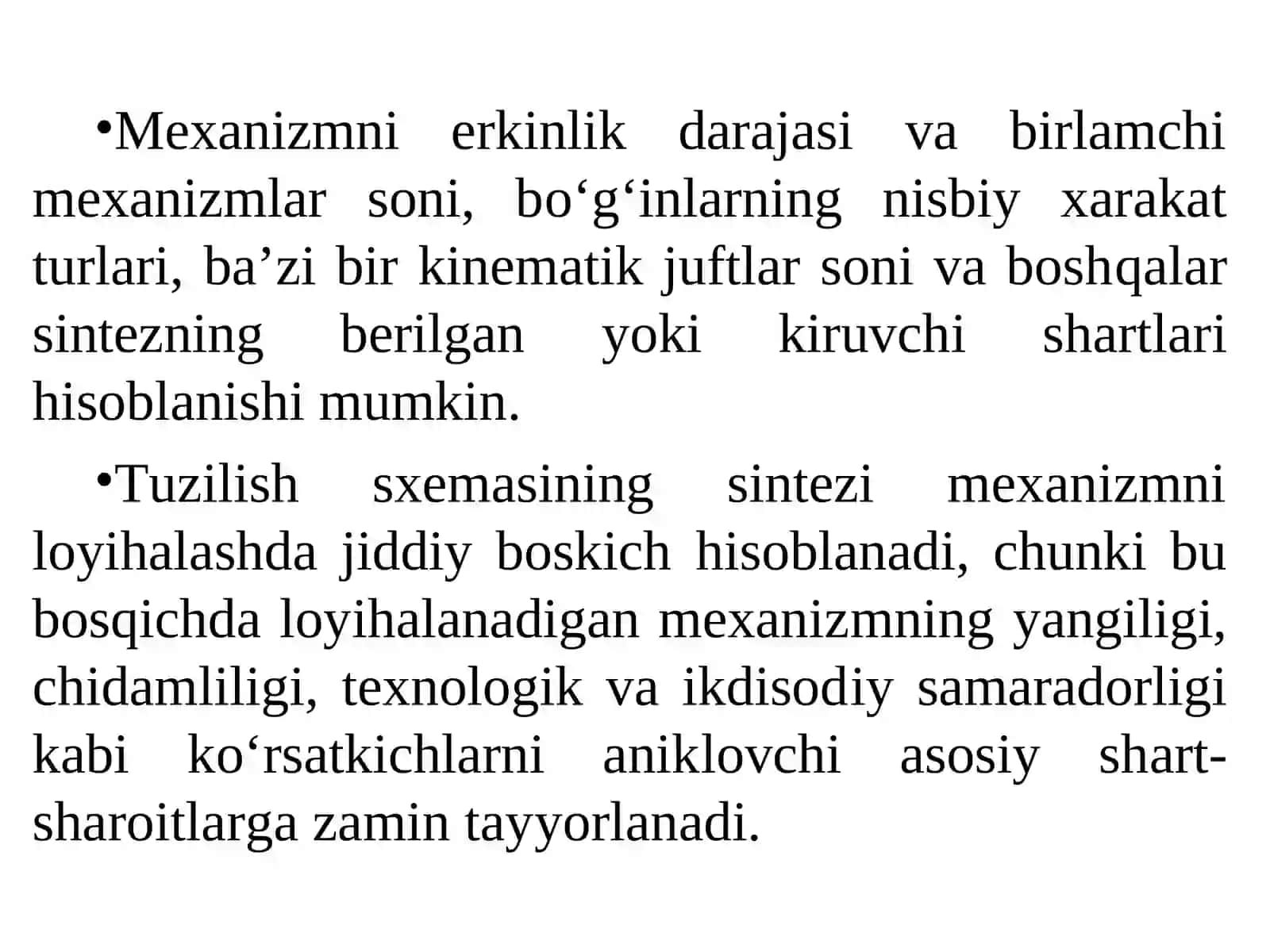 Mexanizmlarning sinfini aniqlash 3
