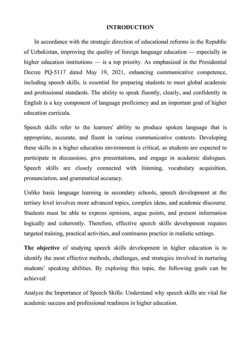 Speech Skills Development in Higher Education. A Case Study 3