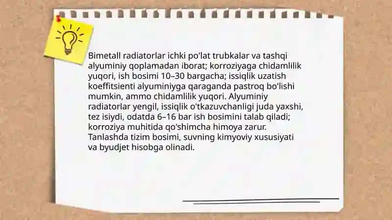 Istish tizimlarning isitish asboblari 3