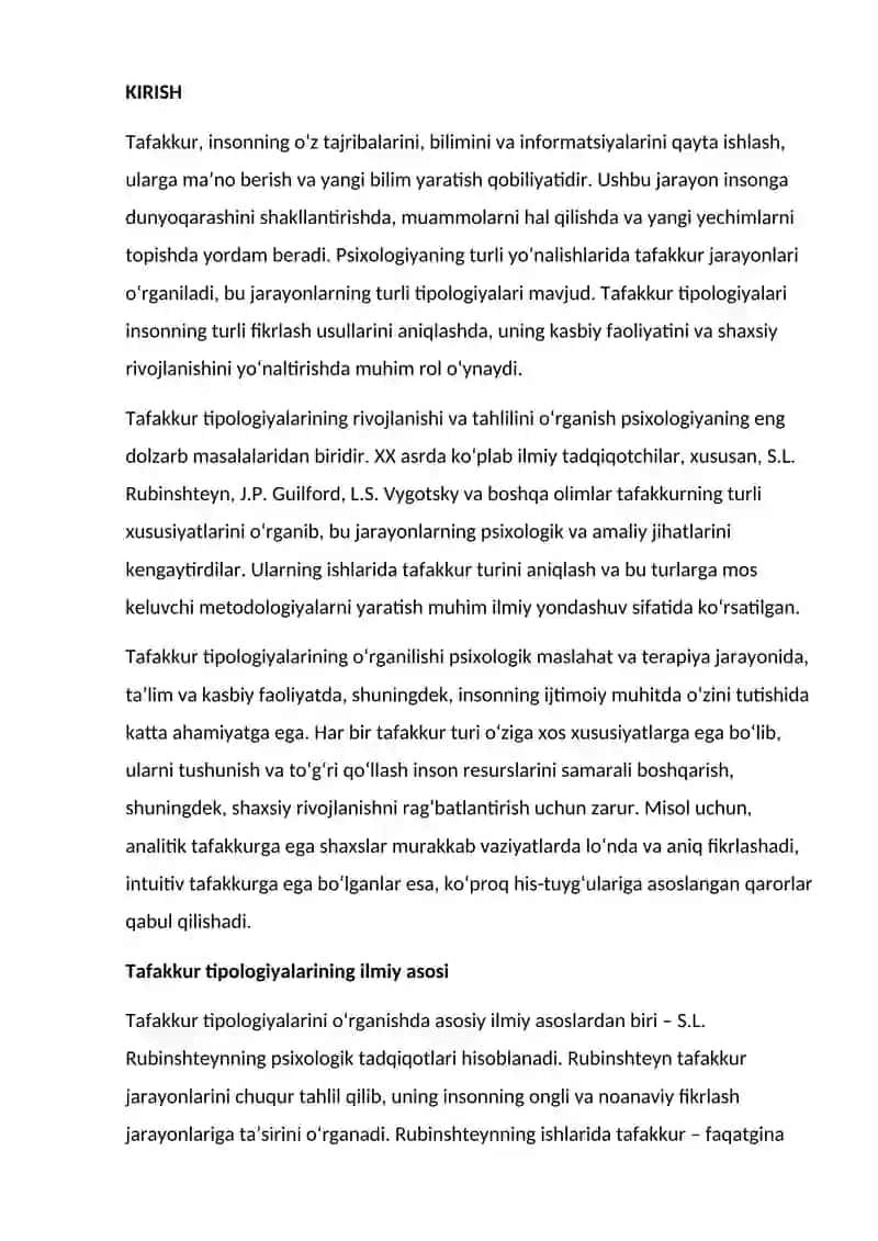 TAFAKKUR TIPALAOGIYALARI TA’LIM YUNALISHI 3