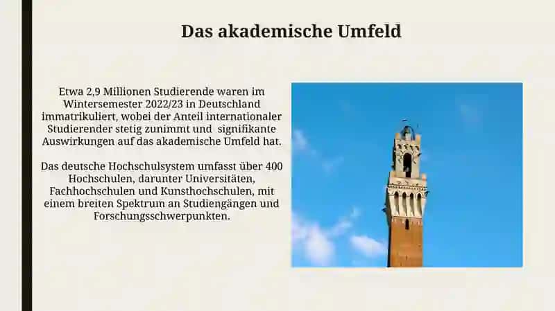 Über die Universität sprechen; Über die eigene Ausbildung 3