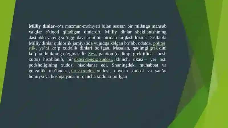 Milliy dinlar 3