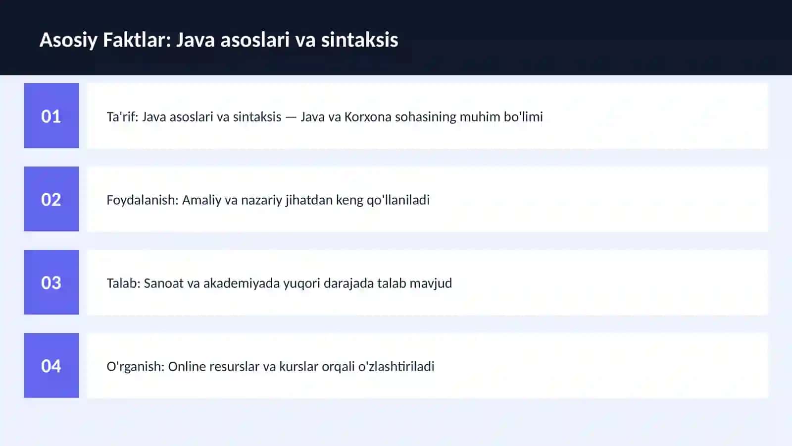 Java asoslari va sintaksis 3