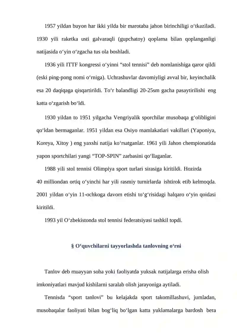 Stol tennisi o’yini qoidalari 3