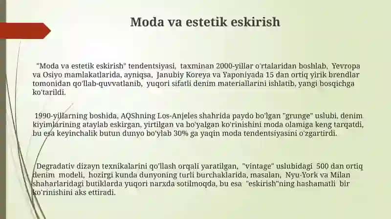 Moda va estetik eskirish 3