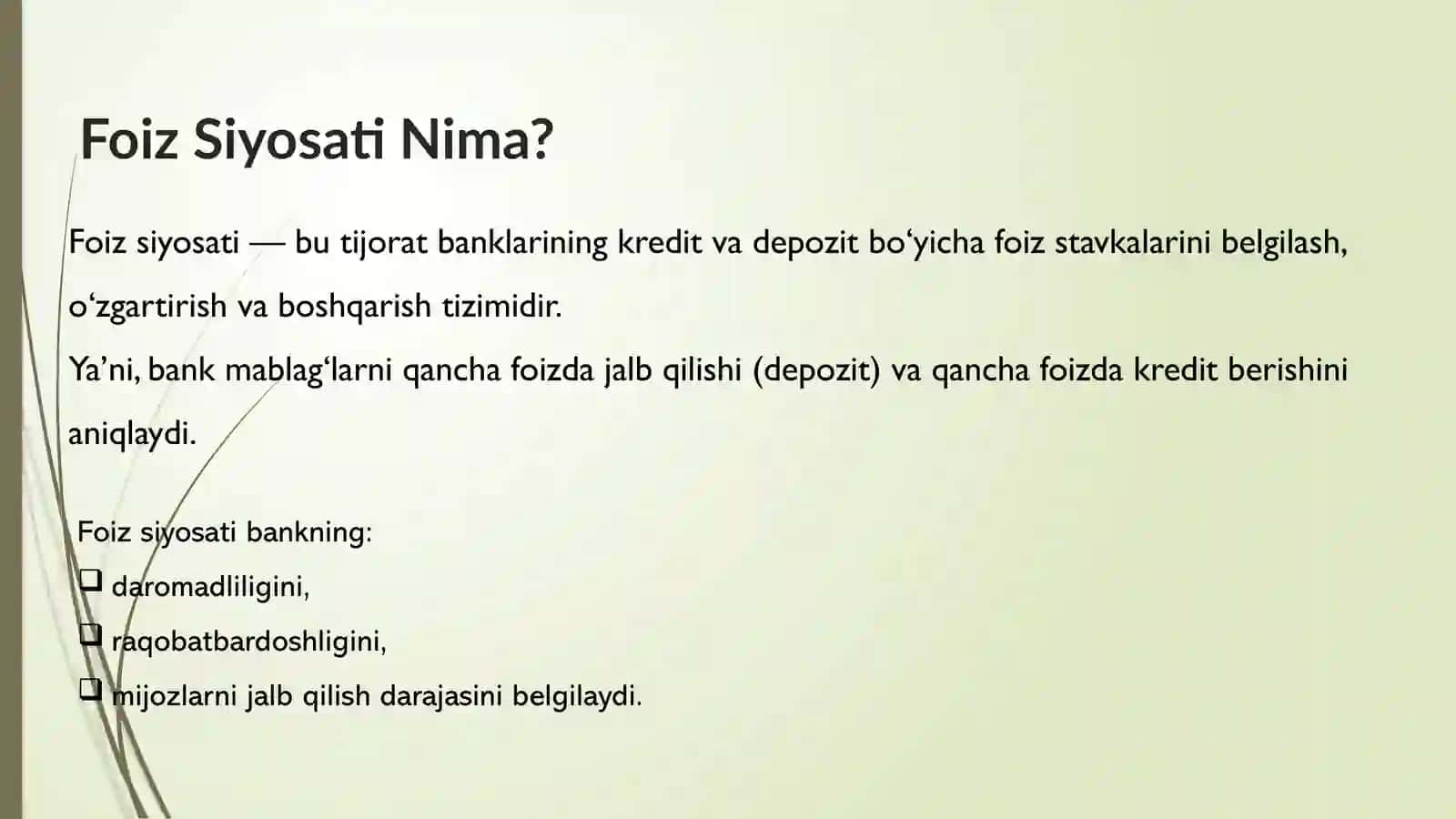 Foiz Siyosati 3