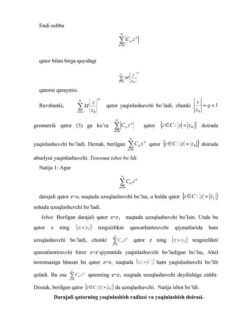 Darajali qatorlar 3