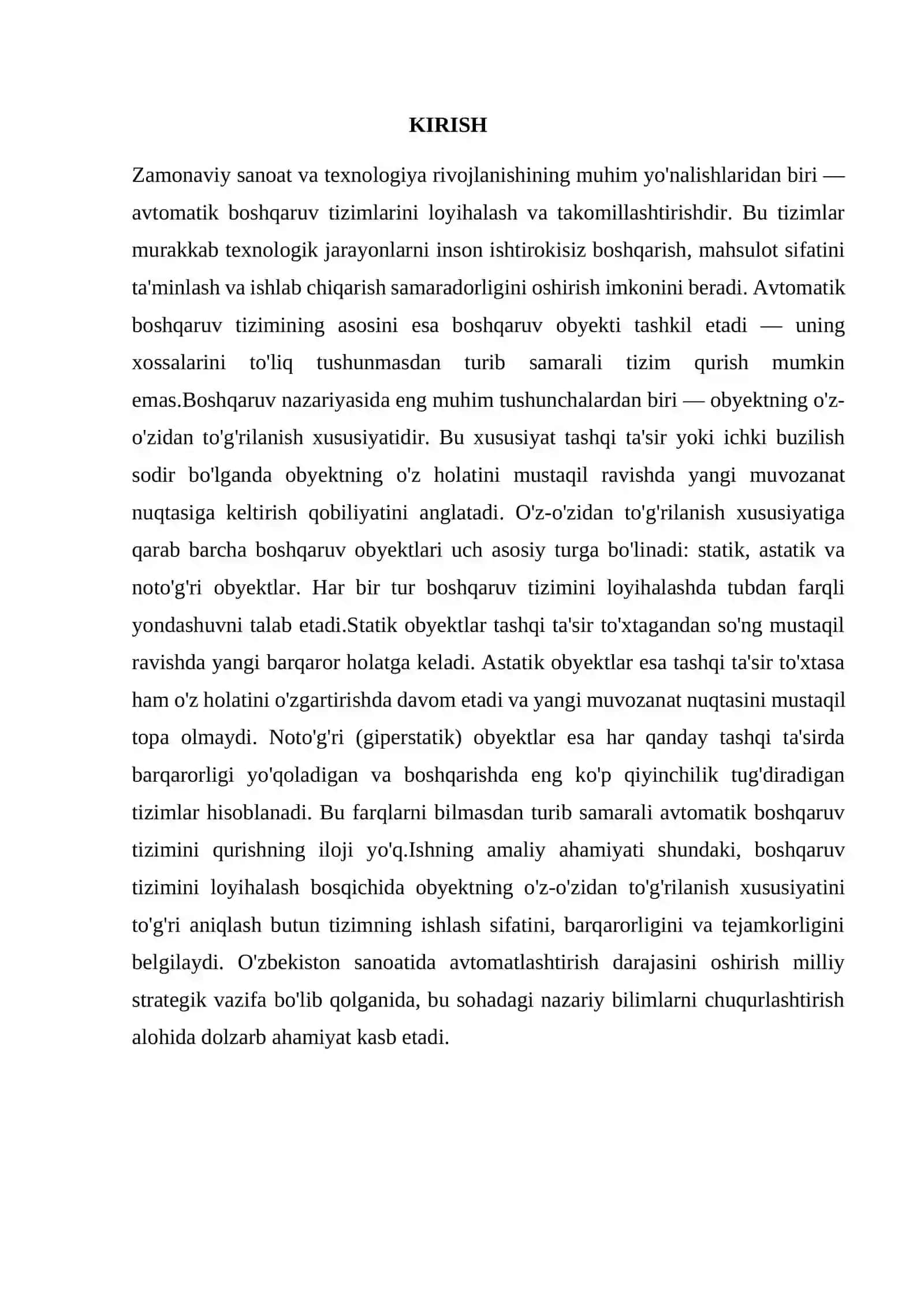 Avtomatik boshqaruv tizimlari 3