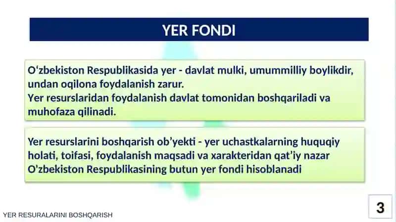 YER RESURALARINI BOSHQARISH 3