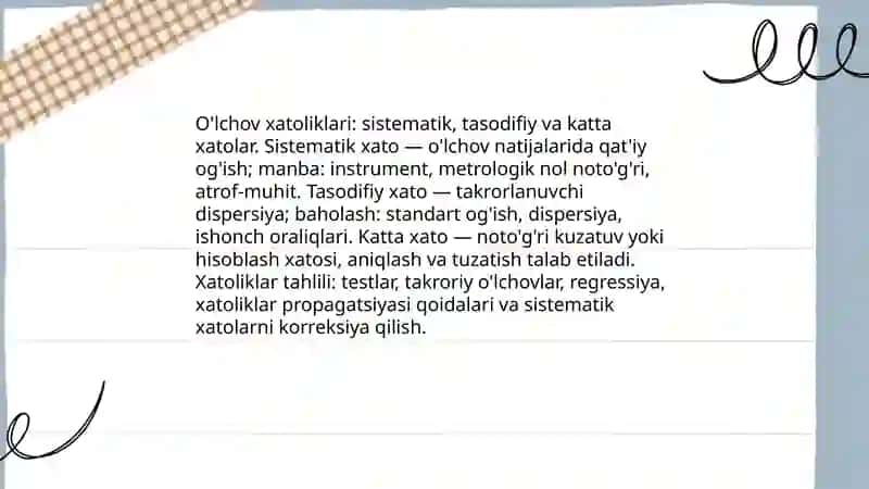 O'lchash natijalarini qayta ishlash 3