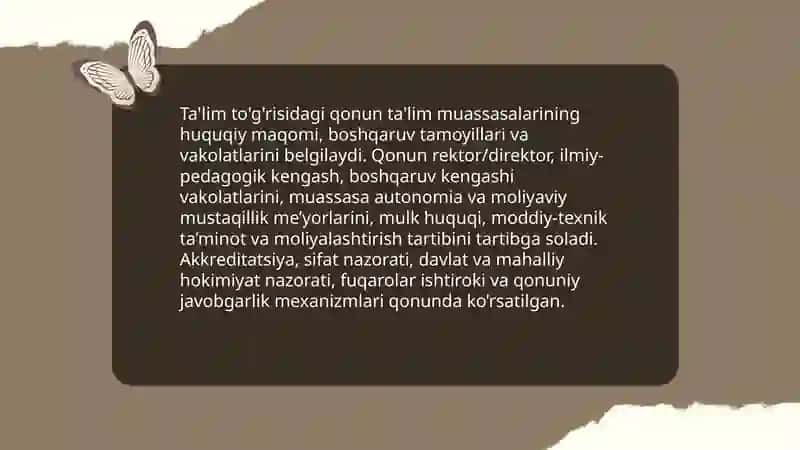 Ta’lim muassasasini boshqarishga doir huquqiy me’yoriy hujjatlar 3