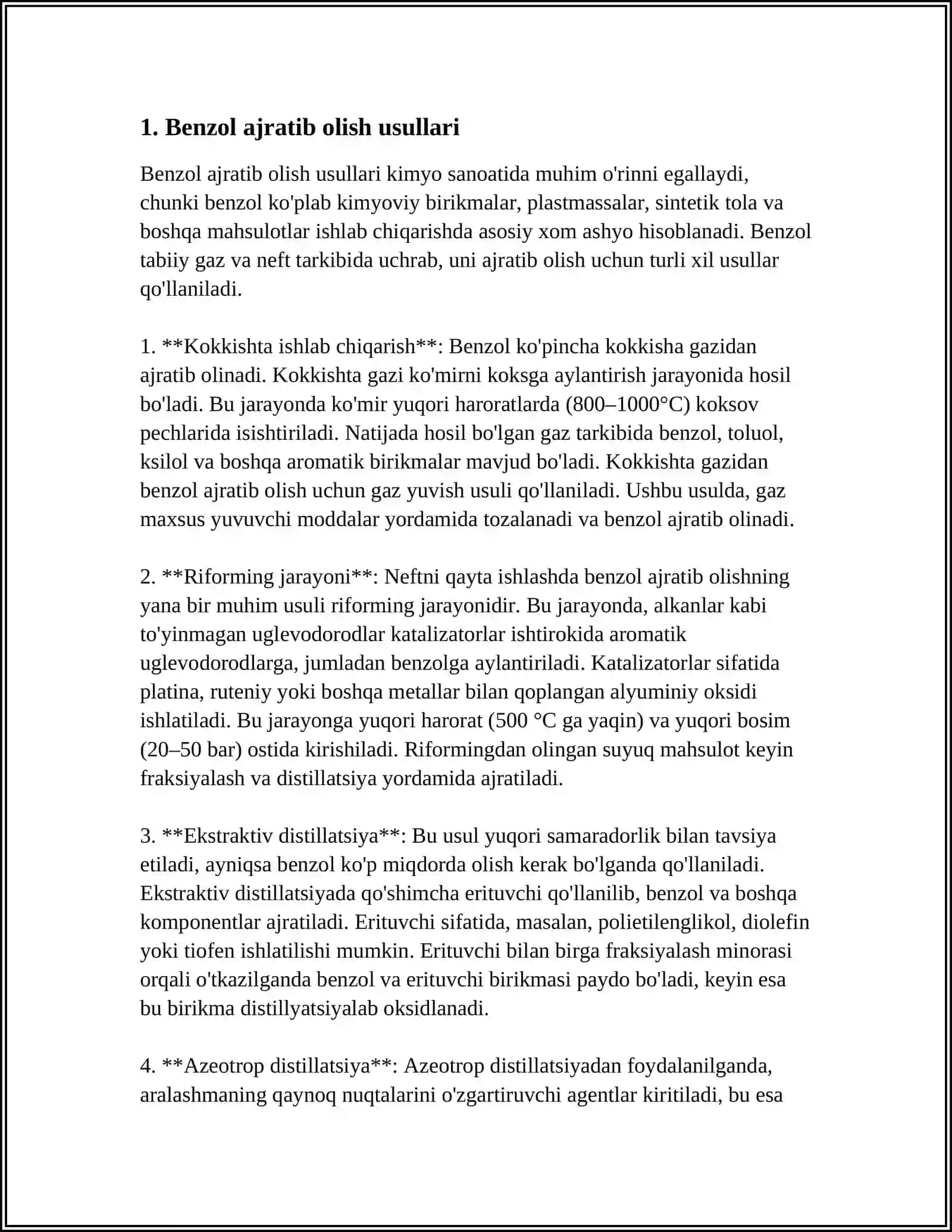 Benzol ajratib olish usullari 3