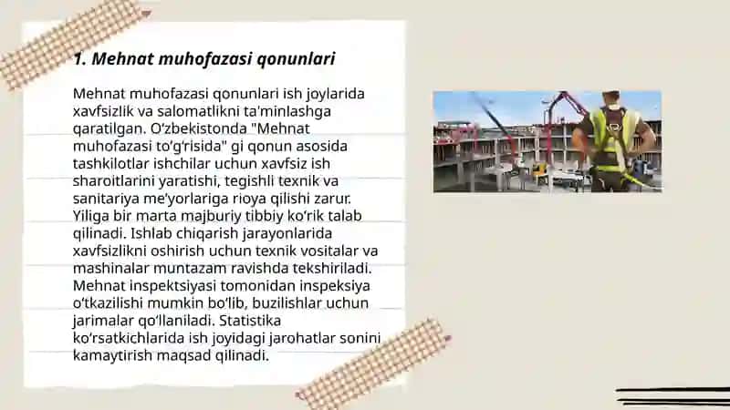 Mehnatni muhofaza qilish va texnika xavfsizligi 3