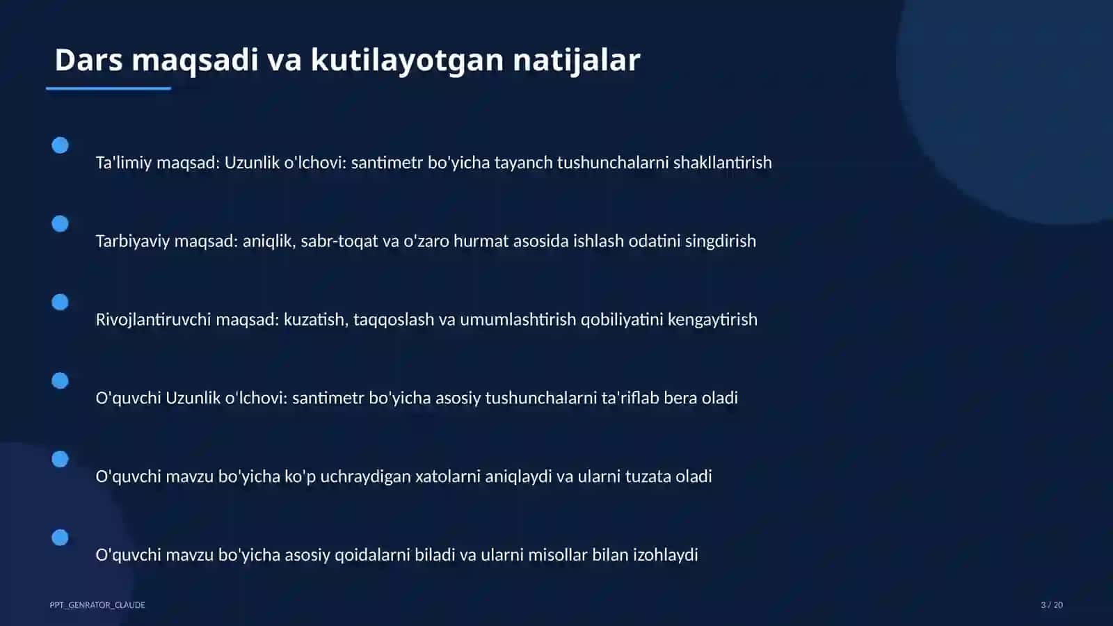 Matematika (1–4) — Metodik birlashma uchun 3