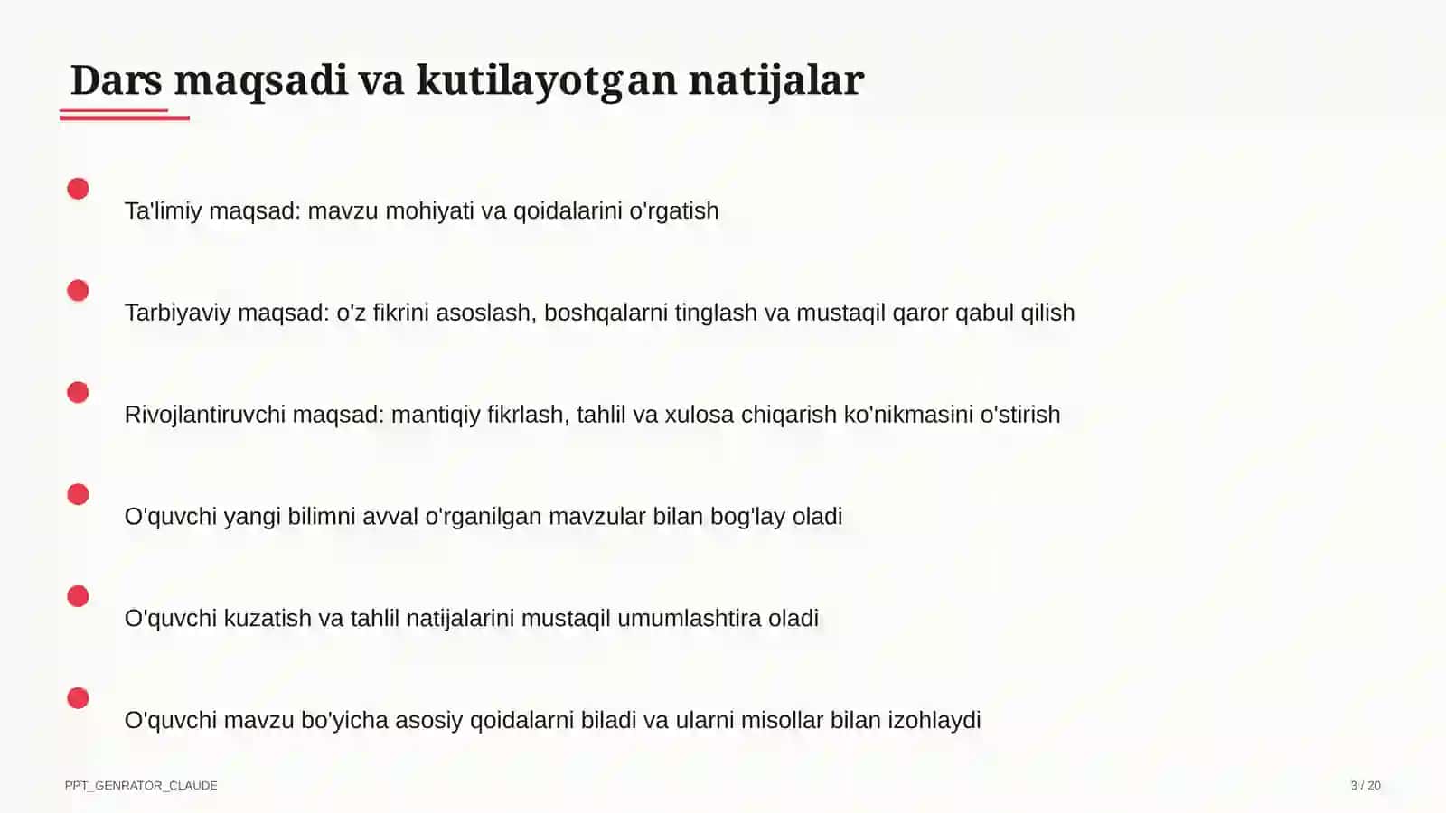 Sinf soati va tarbiyaviy tadbirlar (1–11) 3