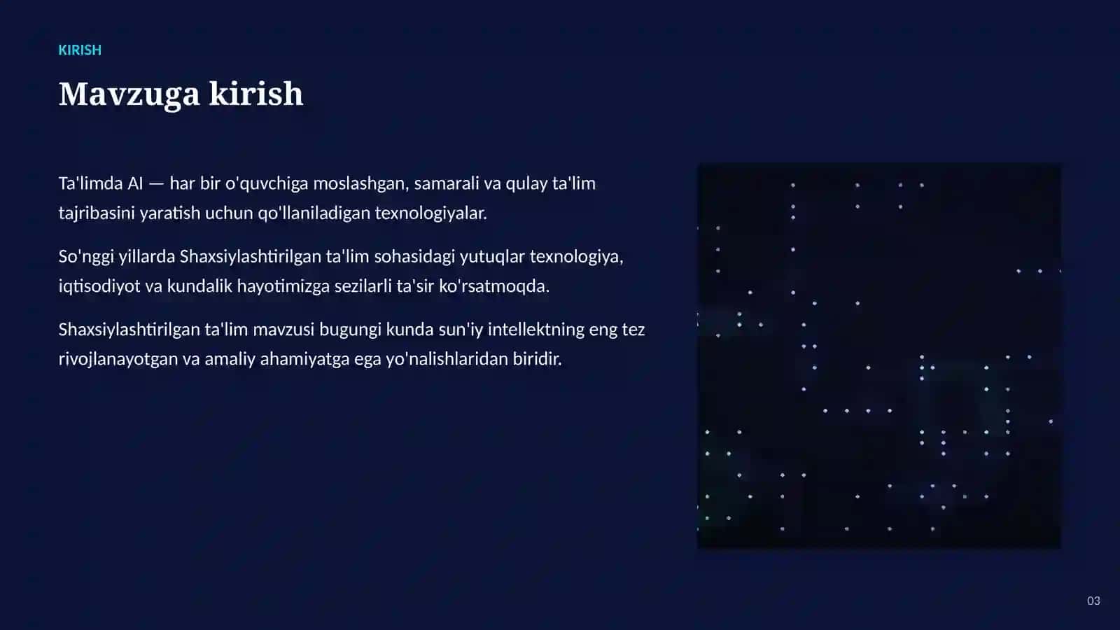 SUN'IY INTELLEKT • AI TA'LIMDA 3