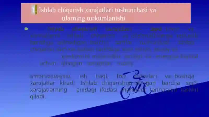 ISHLAB CHIQARISH XARAJATLARI VA MAHSULOT TANNARXI. 3