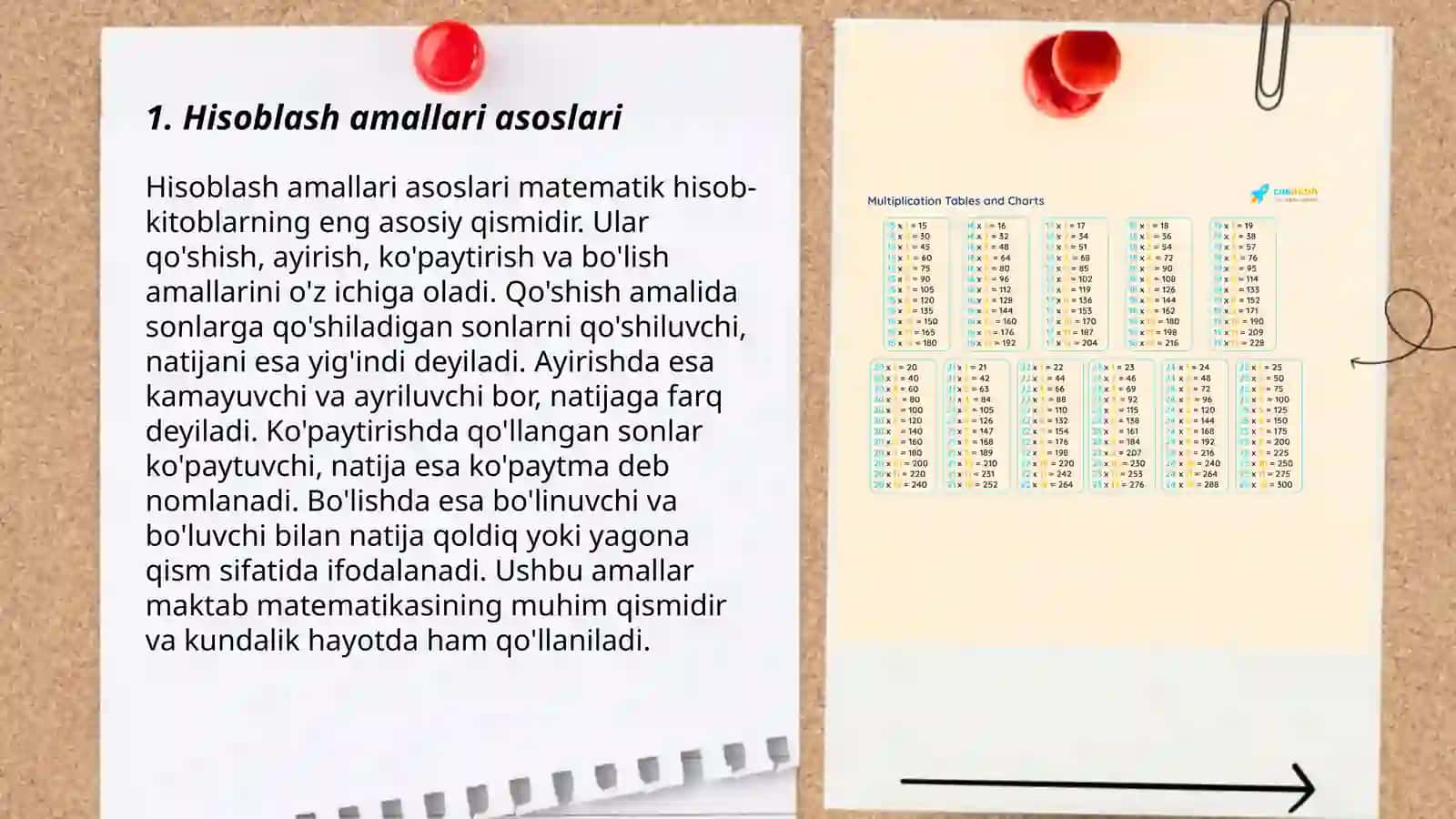 Hisob-kitoblarning hisob amallarini o'rganish 3