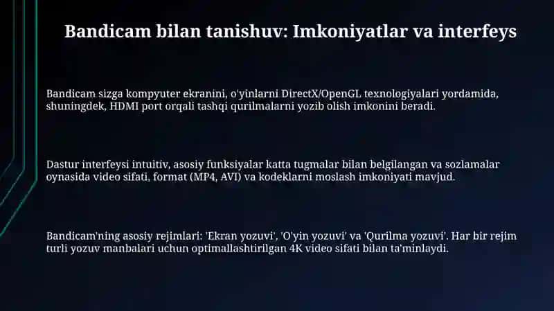 Bandicam dasturi 3