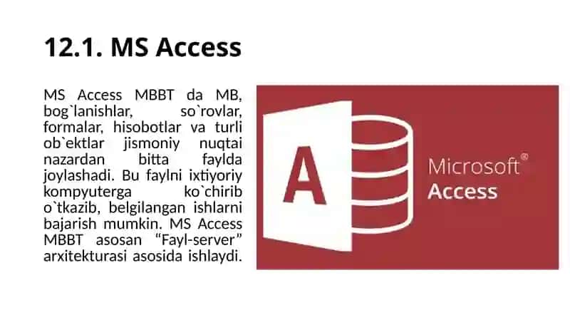 MS Access MBBT 3