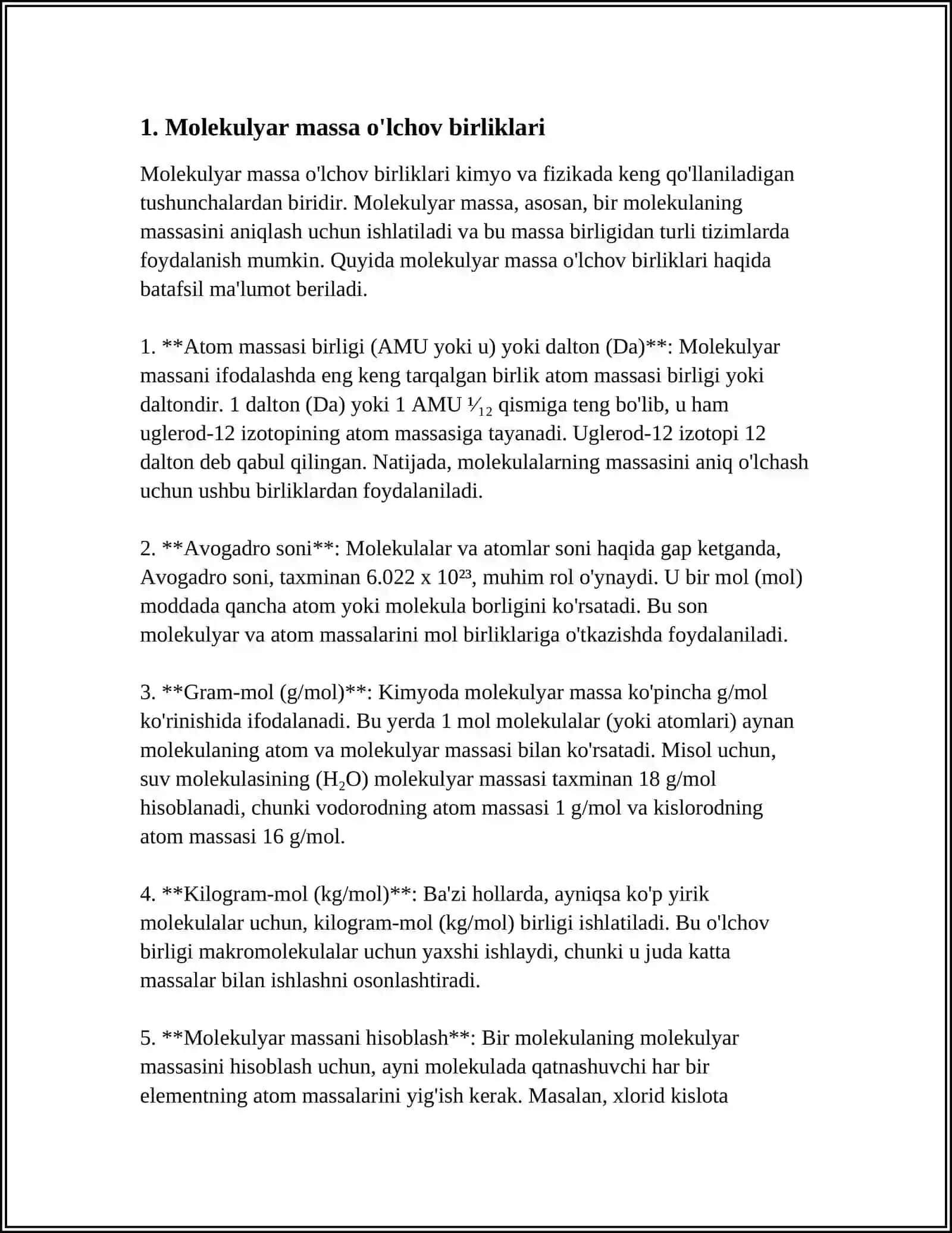 MOLEKULYAR MOYLAR MASSA 3