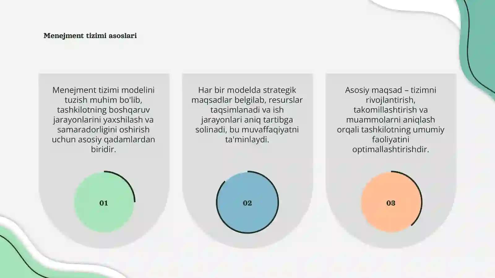 Menejment tizimi modelini tuzish 3