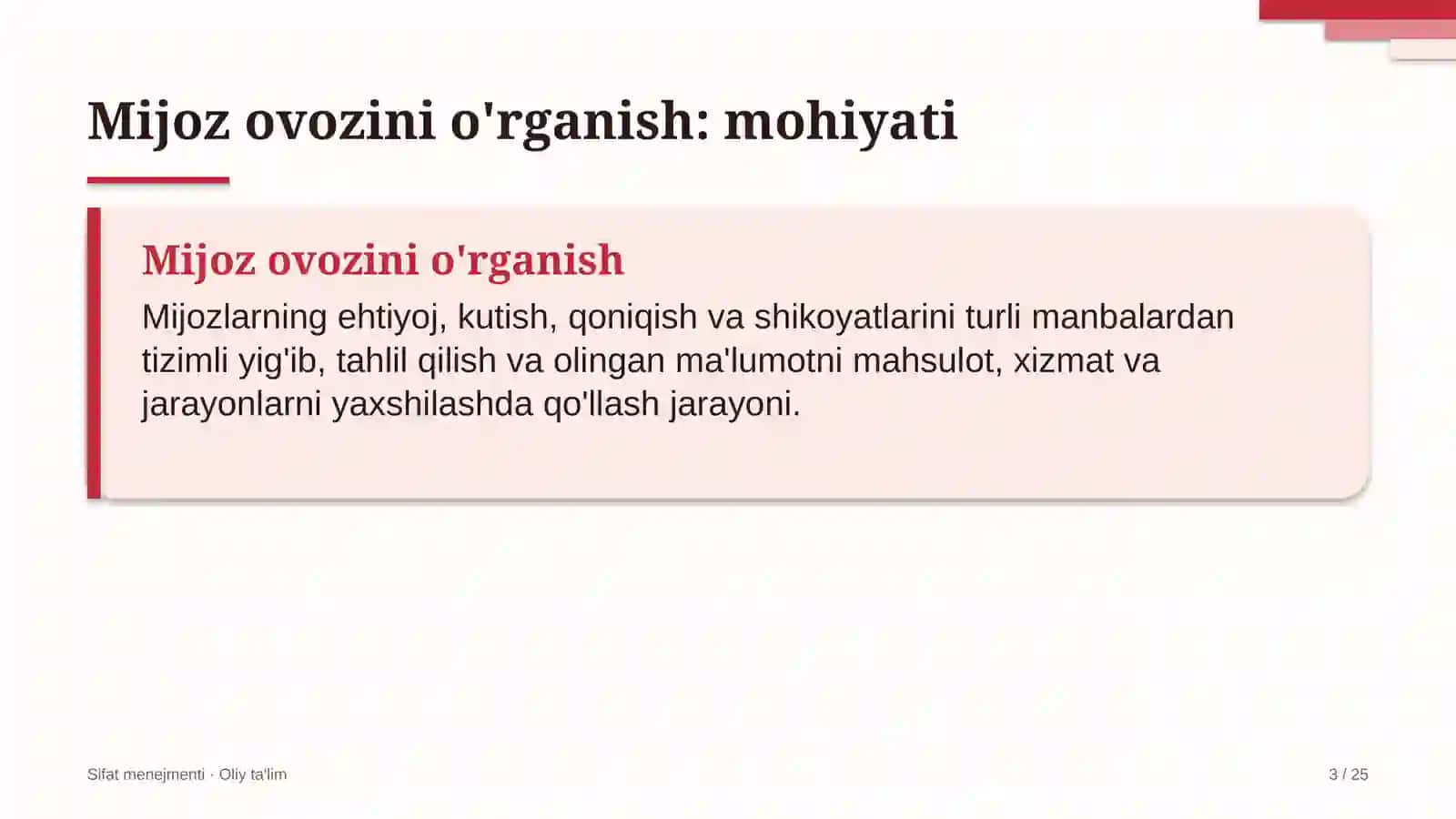 Sifat menejmenti · Oliy ta'lim 3