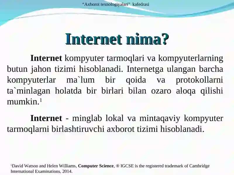 INTERNET TARMOG’I XIZMATLARI 3