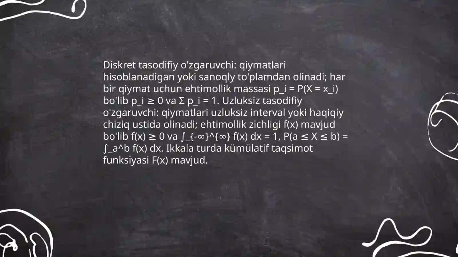 Diskret va usluksiz o'zgaruvchilar 3