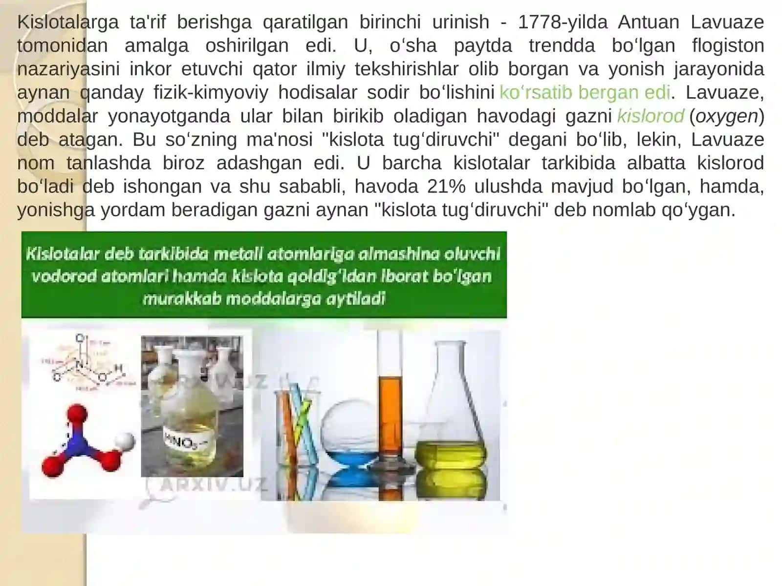 Kislotalar haqida dastlab kimajnlmat 3