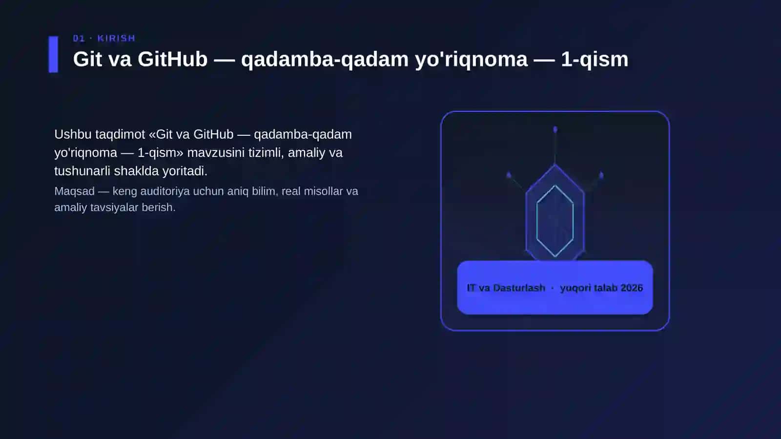 Git va GitHub — qadamba-qadam yo'riqnoma — 1-qism 3