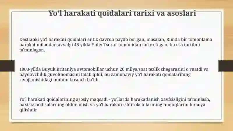 Yoʻl harakati qoidalari 3
