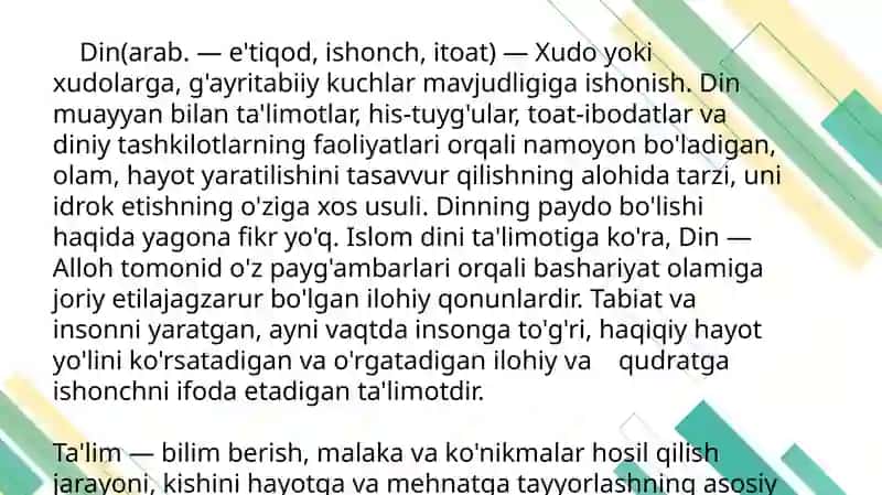 Islom dini ta'limoti 3