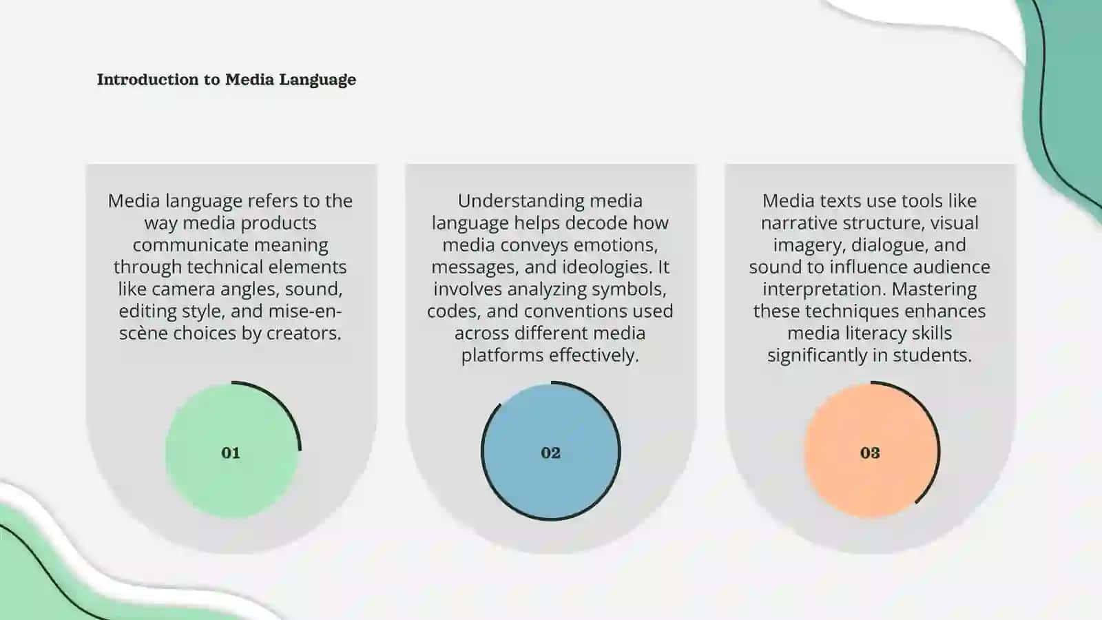 Media language techniques in English 3