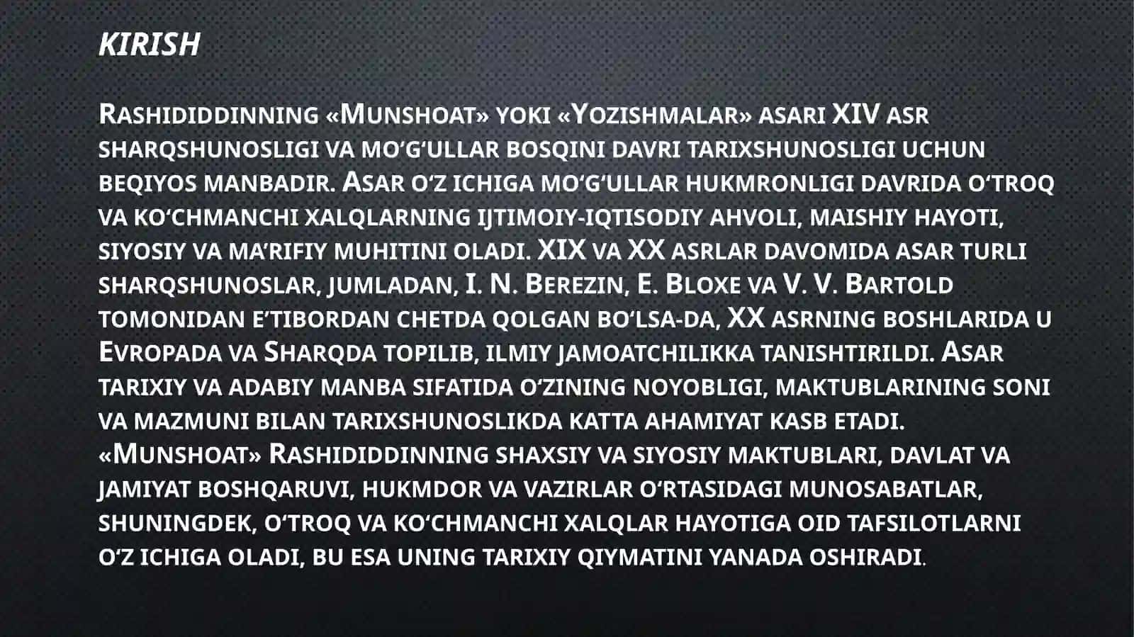 XII-XIV asrlarda O`rta Osiyoda tarix ilmining rivojlanishi 3