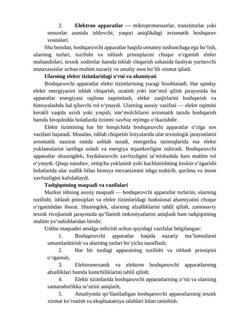 Boshqaruvchi apparatlar turlari 3