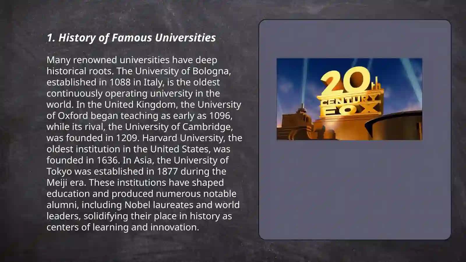 History of Famous Universities 3