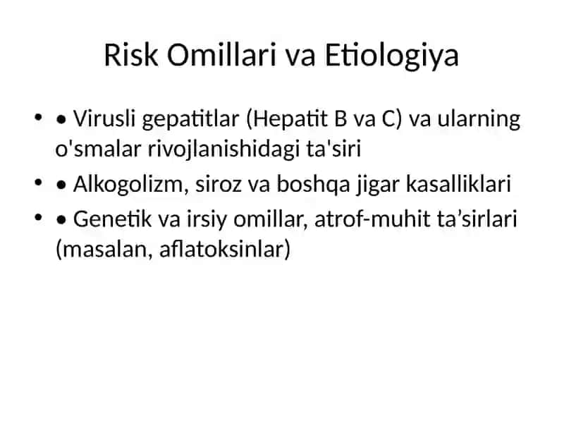 Jigar O'smalari Turlari 3