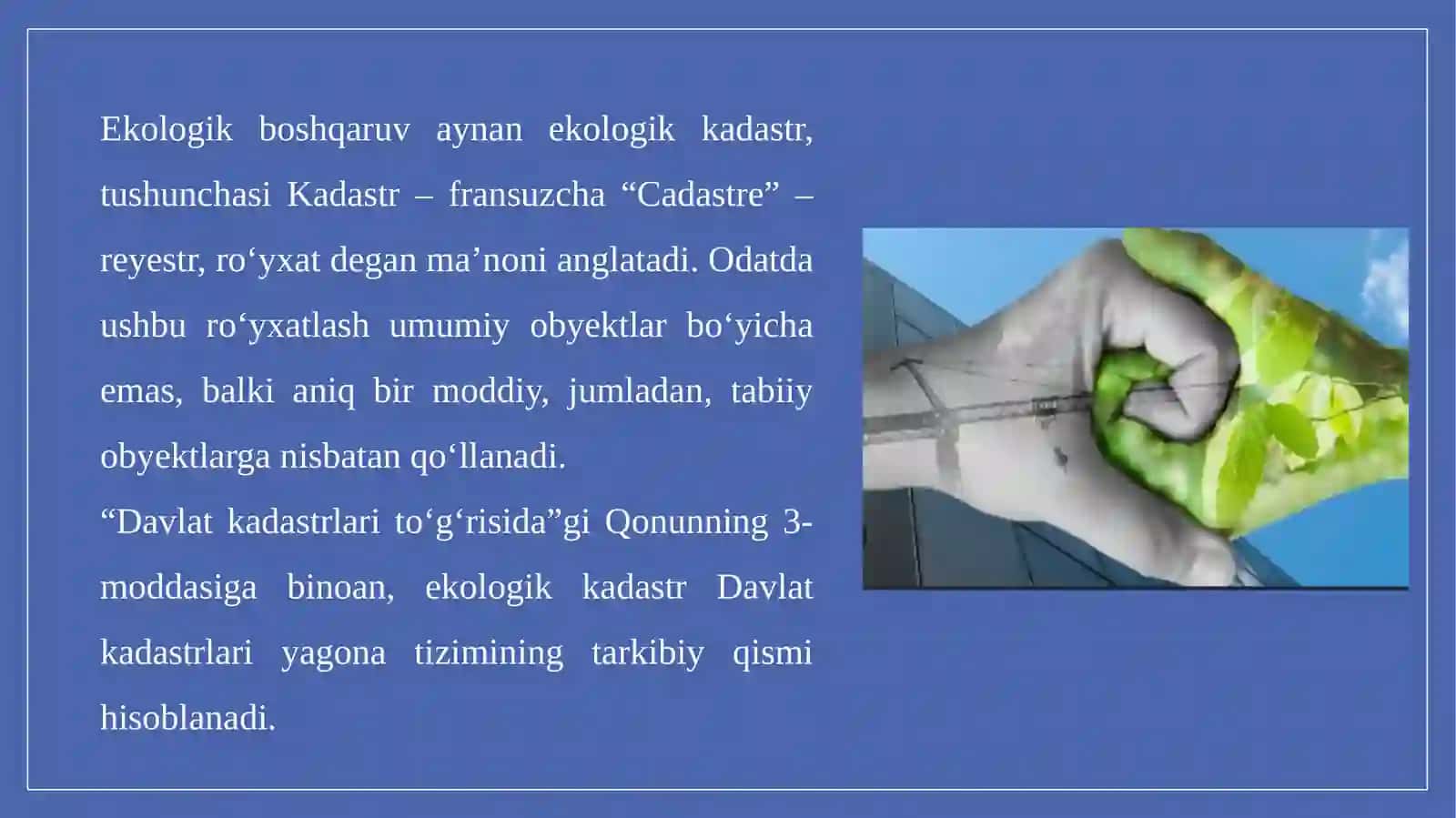 EKOLOGIK KADASTR, NAZORAT VA EKSPERTIZA 3