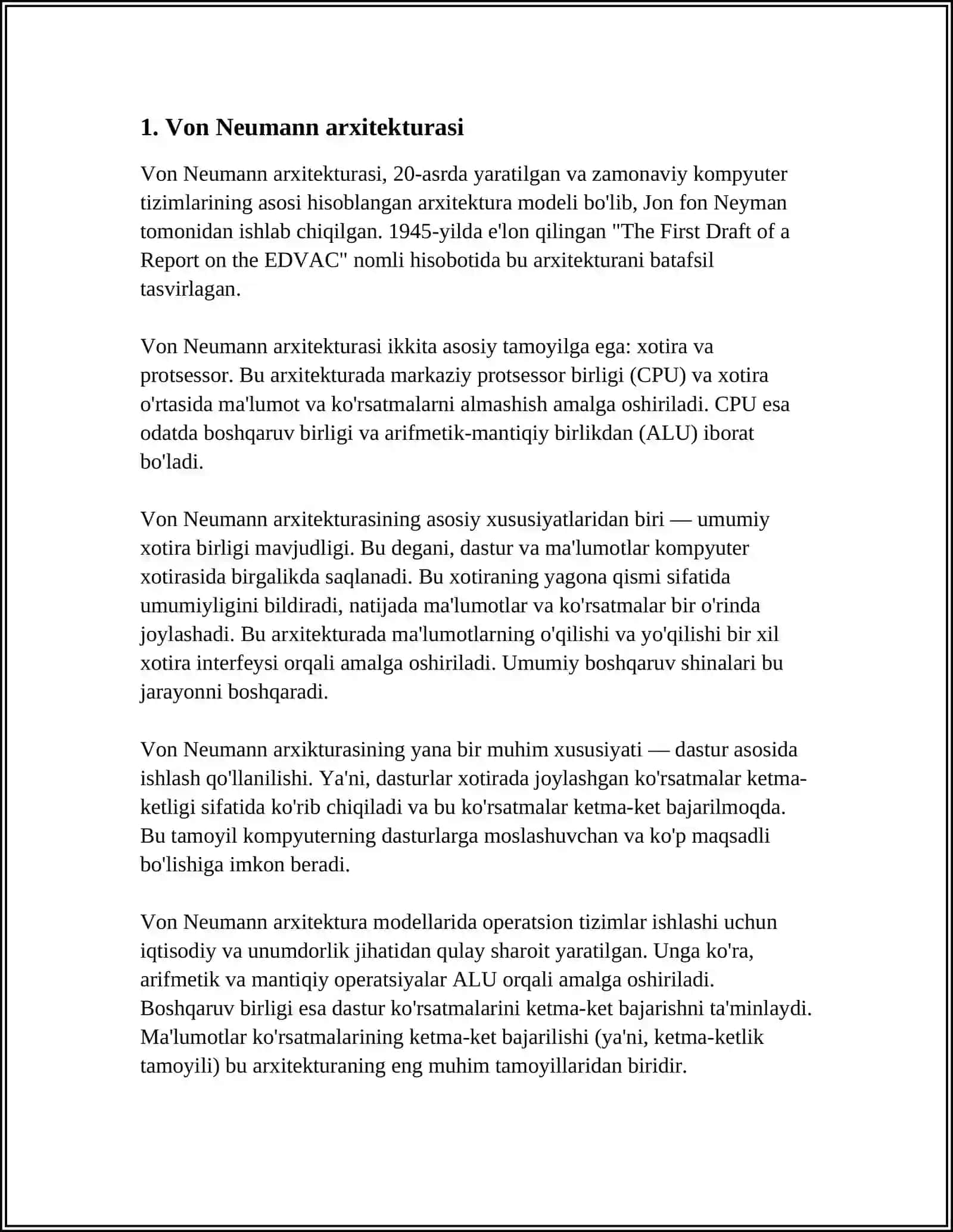 Von Neumann arxitekturasi 3