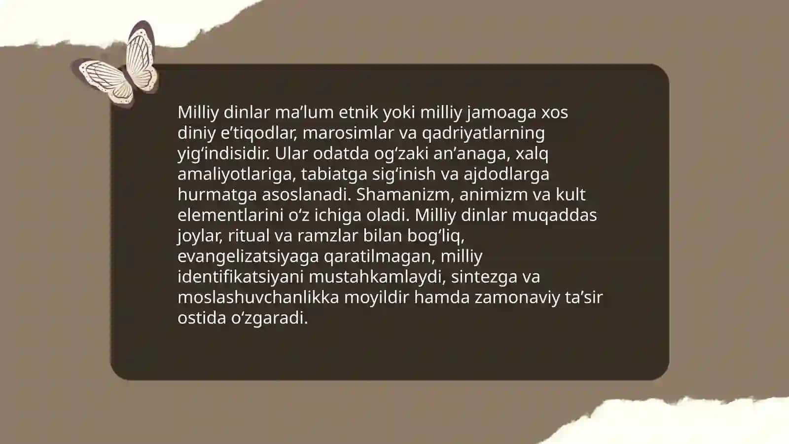 Milliy dinlar 3